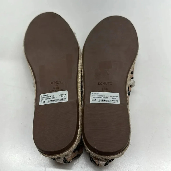 Schutz Ohanna Cheetah Espadrille Flats Slip On Shoes Animal Print Size 6.5 - Picture 9 of 12